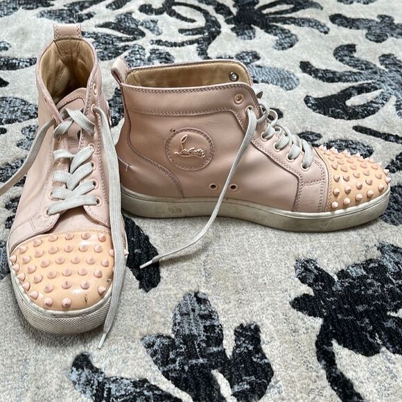 Christian Louboutin spike sneakers pink size 41 - Picture 1 of 11